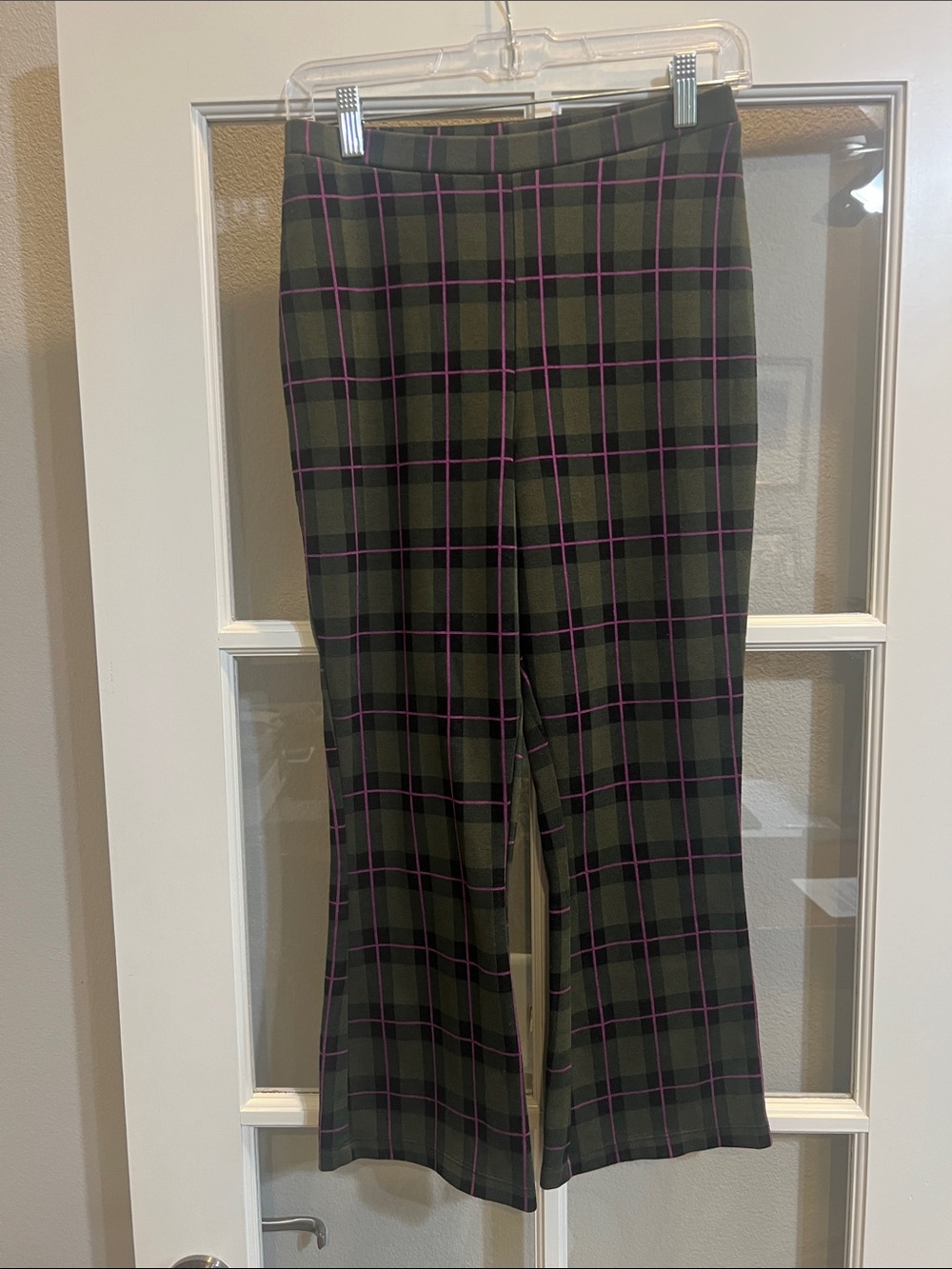 wild fable Olive Plaid Straight Leg Pants with Pink Windowpane